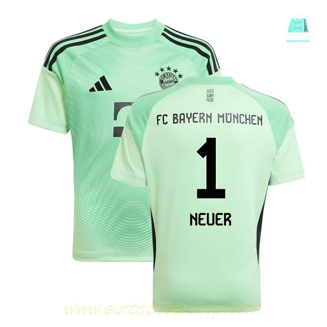 2025-2026 Bayern Munich Home Goalkeeper Shirt (Glory Mint) - Kids (Neuer 1)