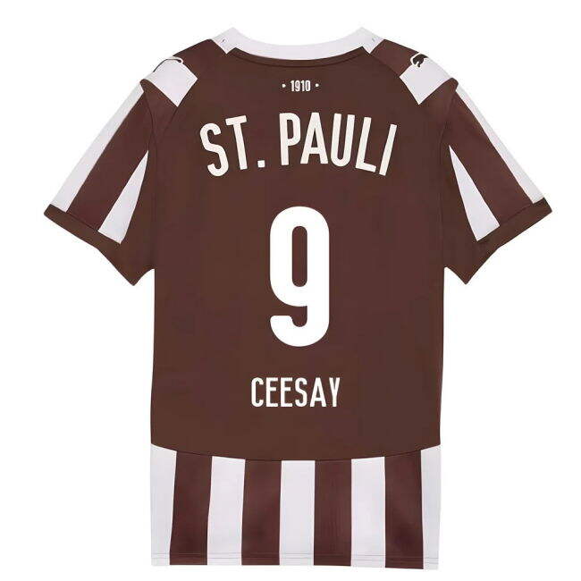 Authentic Design Football St Pauli Home Shirt Kids Ceesay #9 Lates...