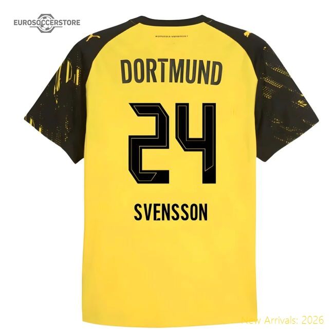 2025-2026 Borussia Dortmund Authentic Home Shirt (svensson 24)
