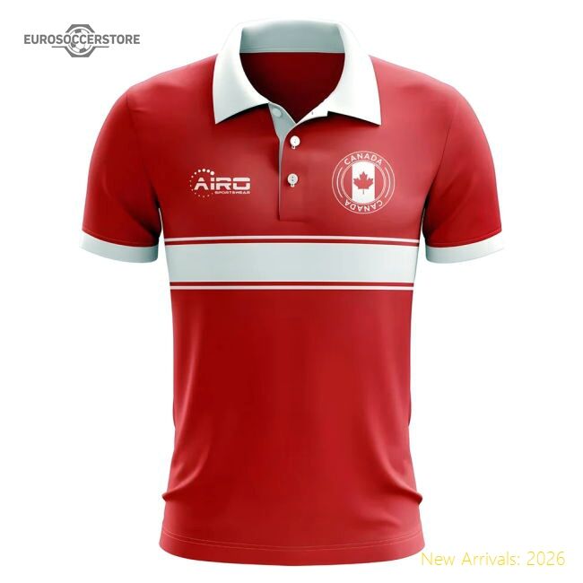 Luxury Canada National Team Concept Stripe Polo Shirt (red)