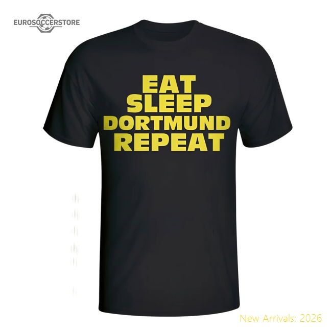 Superior Eat Sleep Borussia Dortmund Repeat T-shirt (black) - Kids