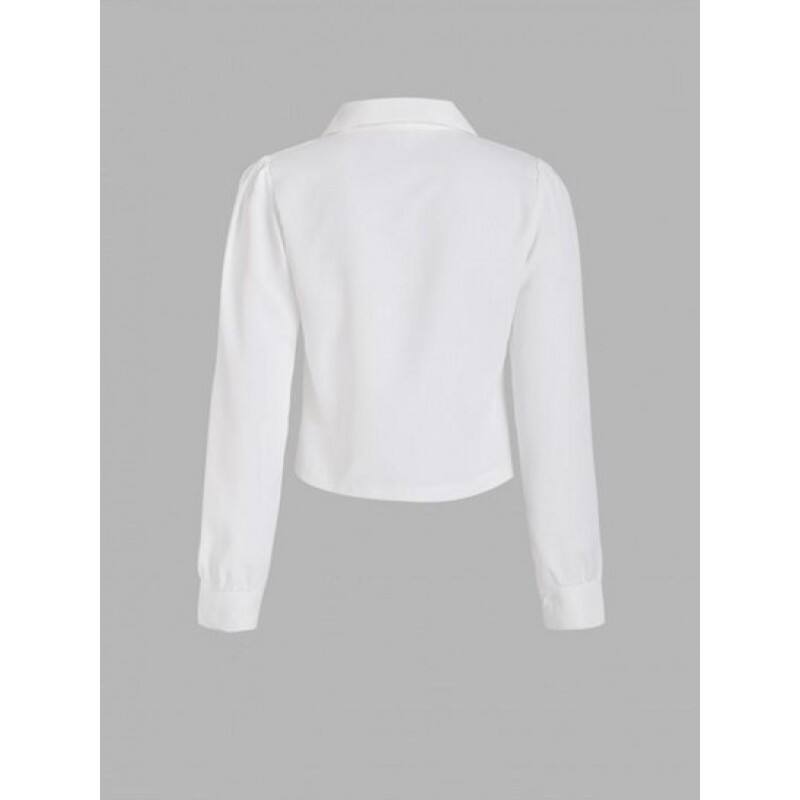 Dog Ear Collar Puff Sleeve Corset Style Shirt FC9960