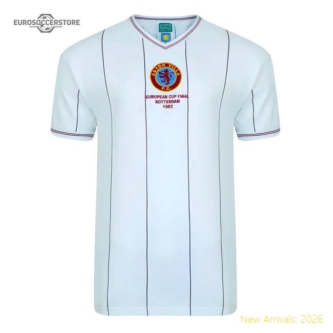 Official Score Draw Aston Villa 1982 Euro Final Retro Football Shirt