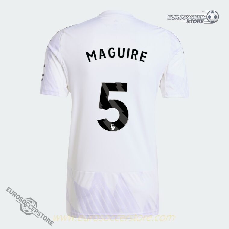 Away Jersey of Manchester United for the 25-26 season, featuring MAGUIRE with the number 5.