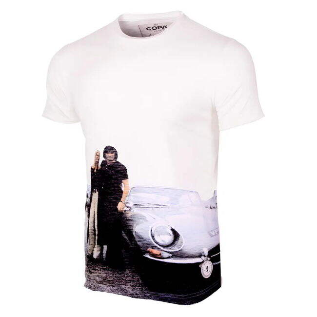 George Best E-Type All Over Print T-Shirt (White) (Collector's Item)