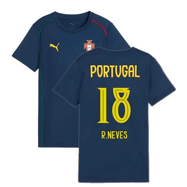 2025-2026 Portugal Casuals Tee (Persian Blue) - Kids (R.Neves 18)