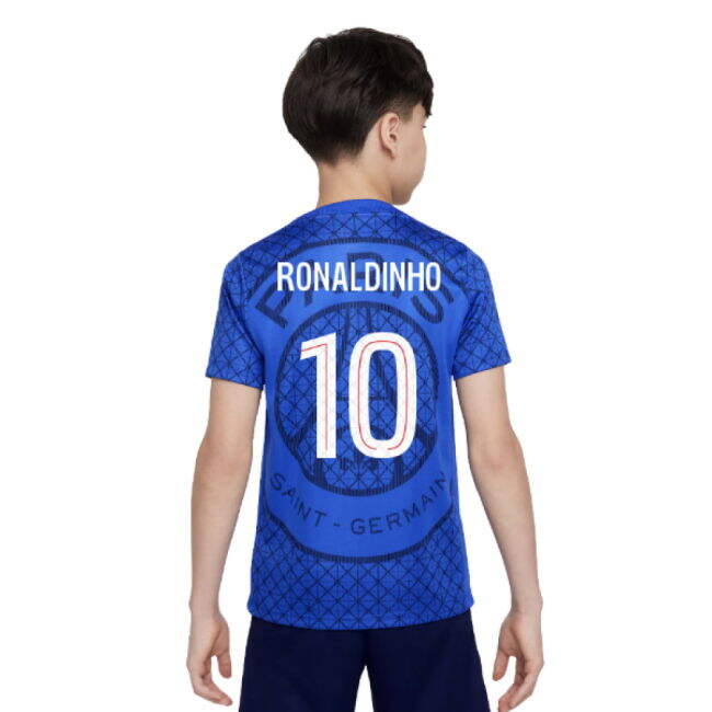 2025-2026 PSG Academy Pro Home Pre Match Shirt (Royal) - Kids (Ronaldinho 10)