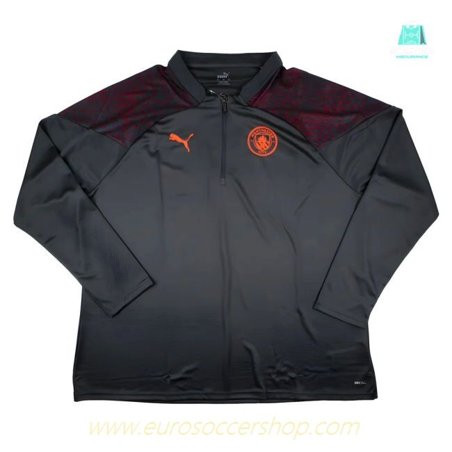 2023-2024 Man City Training Half Zip Top (Strong Grey)