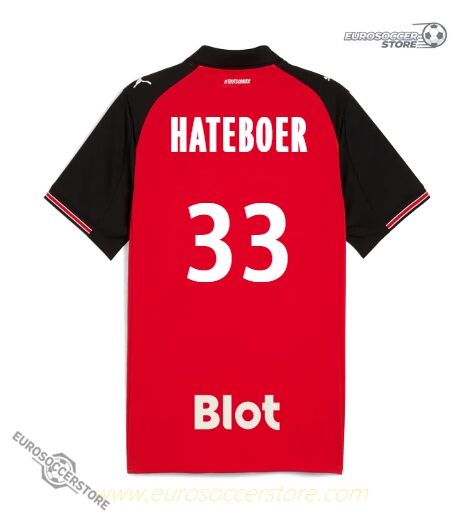 Rennes' 25-26 Home Jersey with HATEBOER 33 on the Back