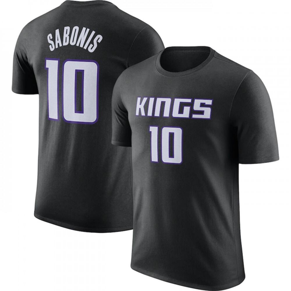 Performance Vintage Men's Kings #10 Domantas Black Basketball Jersey