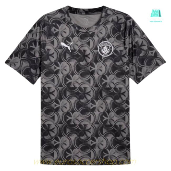 2025-2026 Man City Warm Up Jersey (Black) (Kelly 9)