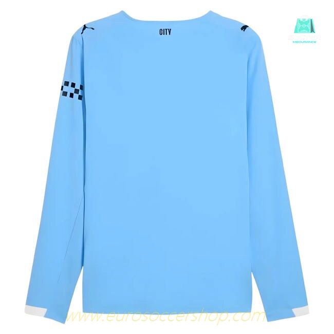 2025-2026 Man City Authentic Long Sleeve Home Shirt