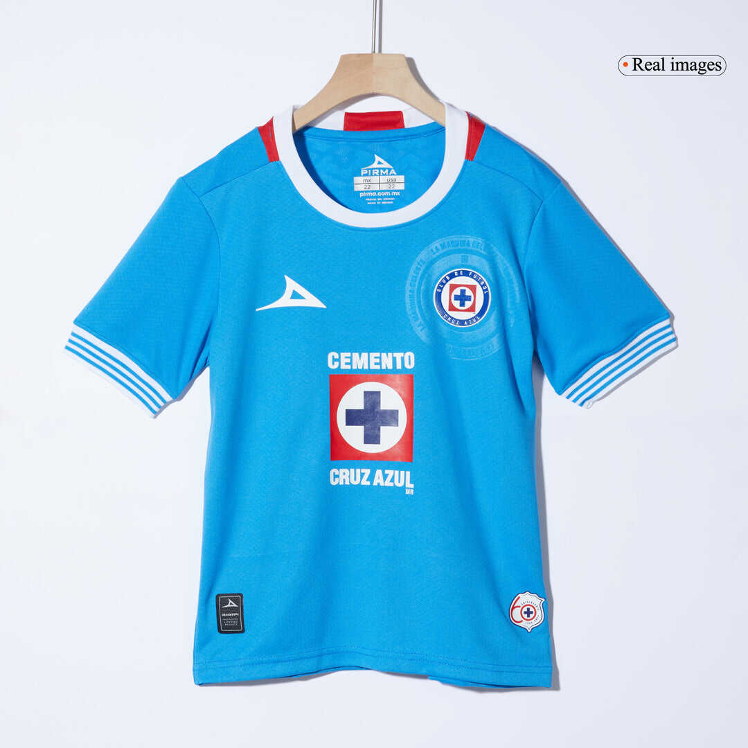 Kid's Cruz Azul Home Soccer Jersey Kit(Jersey+Shorts) 2024/25Authentic