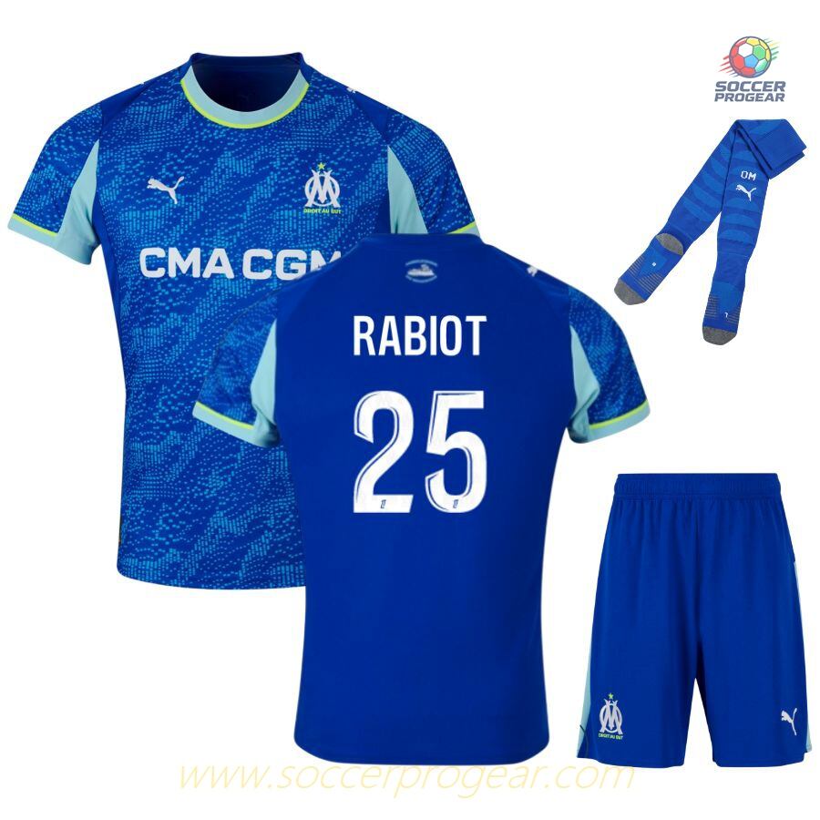 OM French Ligue 1 Third Youth Soccer Uniform Soccer Jersey 2025-2026 Season Rabiot