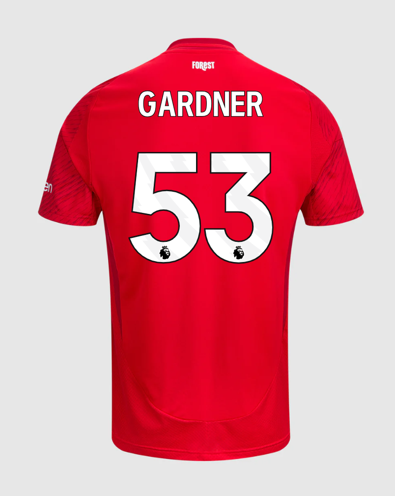 Nottingham Forest 24-25 Season Home Version Gardner 53 Football Jersey