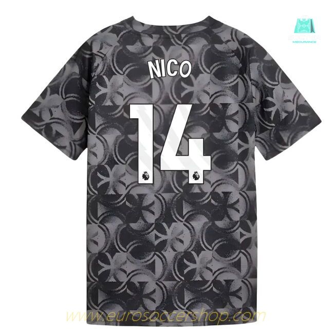 2025-2026 Man City Warm Up Jersey (Black) - Kids (Nico 14)