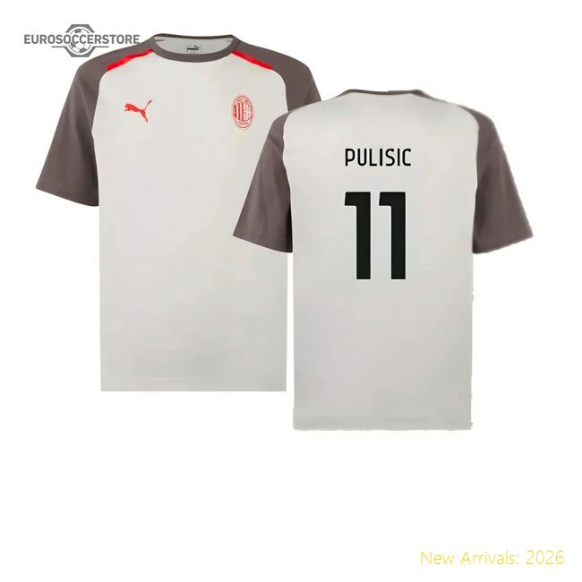 Superior 2023-2024 Ac Milan Casuals Tee (light Grey) (pulisic 11)