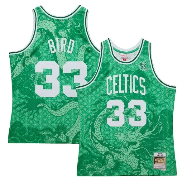 Larry Bird BOS Swingman Jersey - authentic retro - Green athletic
