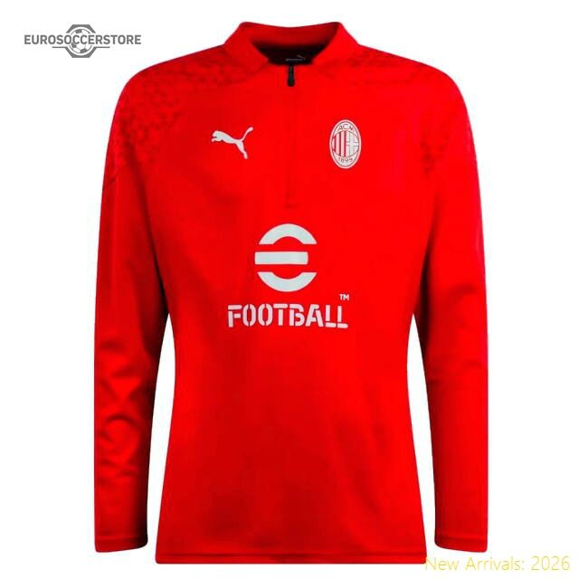 Premium 2023-2024 Ac Milan Training Half Zip Top (red) - Fan Collection