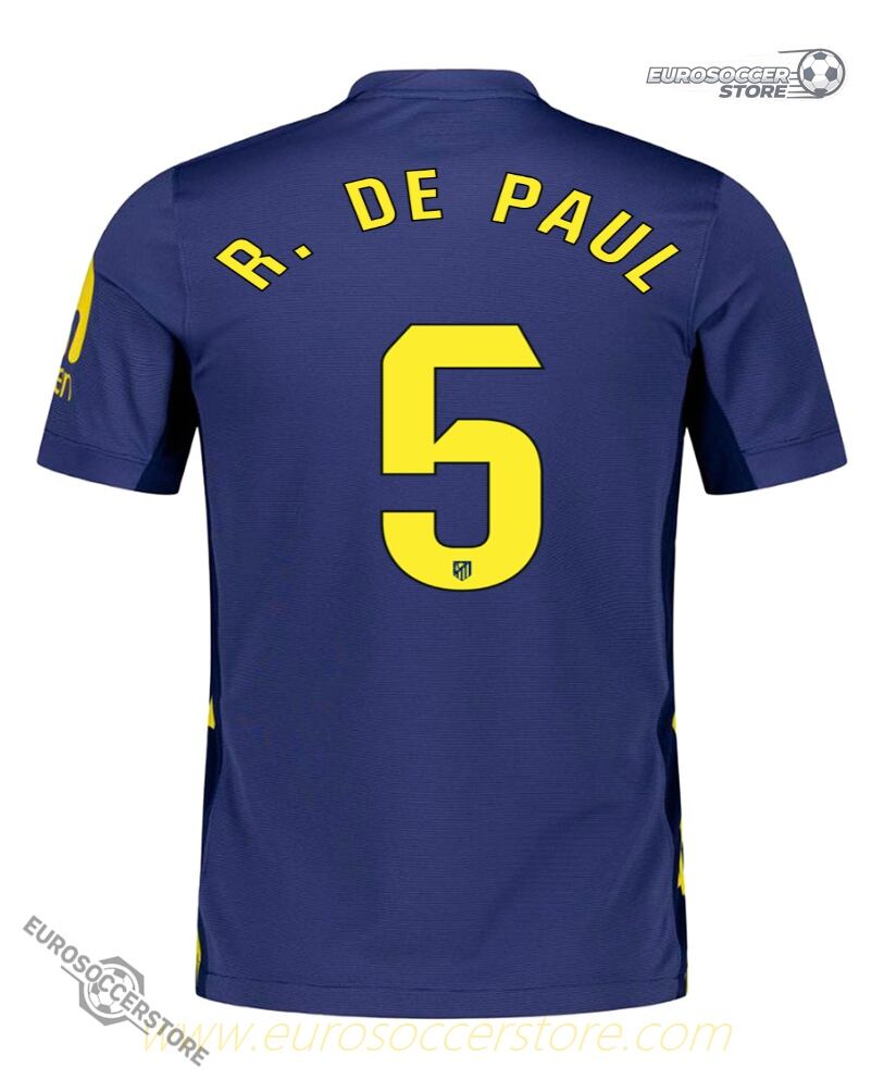 Atletico Madrid 25-26 Season Away Jersey with R. DE PAUL Number 5