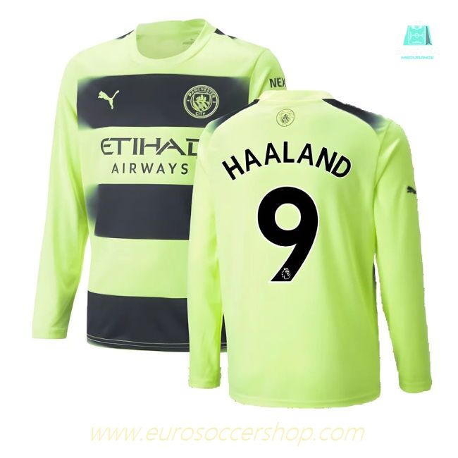 2022-2023 Man City Long Sleeve Third Shirt (HAALAND 9)
