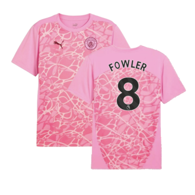 2024-2025 Man City Pre-Match Shirt (Pink) (Fowler 8)