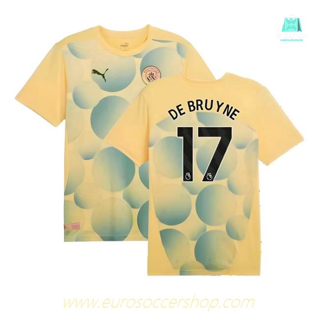 2024-2025 Man City Prematch SS Shirt (Flaxen) (De Bruyne 17)