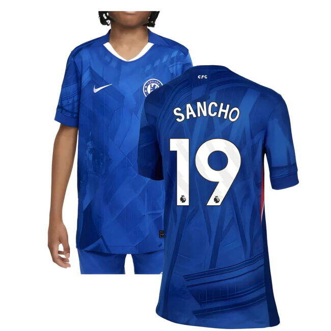 2025-20 Chelsea Home Football Jersey Sancho Printing L M S Kids