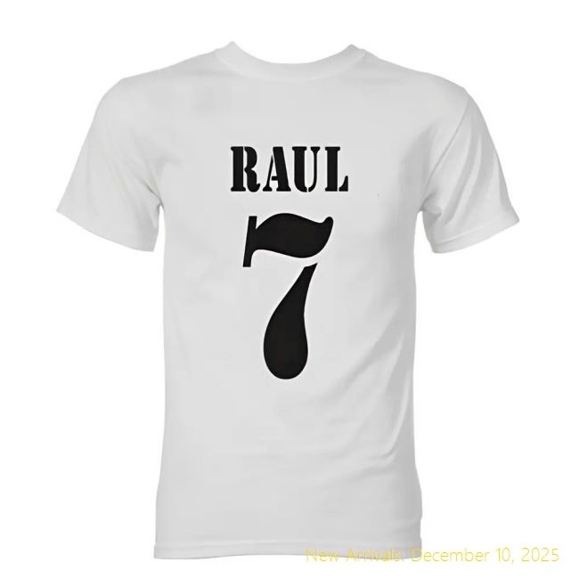 RM Raul Real Madrid Retro Style T-Premium Quality Shirt (White)