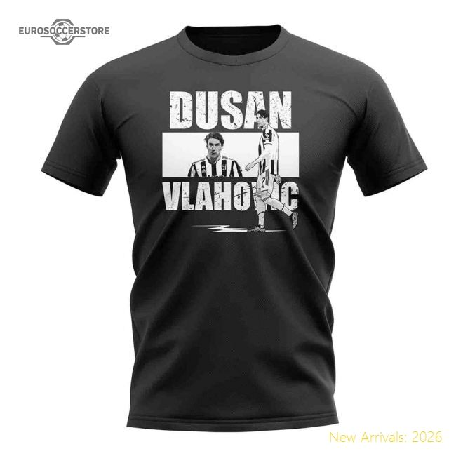 First-class Dusan Vlahovic Player Collage Fan T-shirt (black)