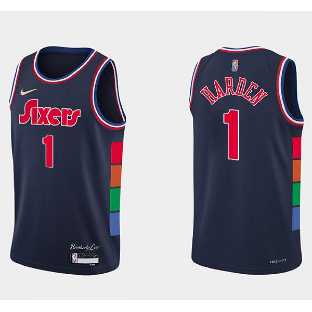 Fan Favorite Top-Grade Men's 76ers #1 James None Basketball Jersey