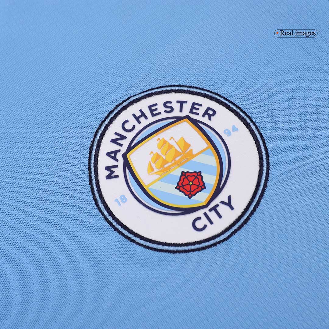 Manchester City Home Long Sleeve  Soccer Jersey 2024/25 Authentic Kit