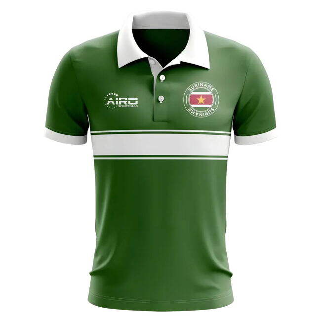 Top-Tier Limited-Edition Suriname Concept Stripe Polo Shirt (Green)