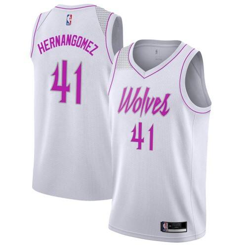 Nike Minnesota Timberwolves #41 Juan Hernangomez White NBA Swingman Earned Edition Jersey Mens