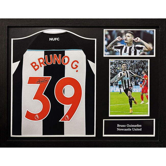 Classic Newcastle Newcastle United FC Bruno Guimaraes Signed Shirt ...