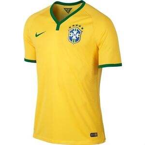 Breathable 2014 Brazil Home Yellow Jersey KitShirtShort