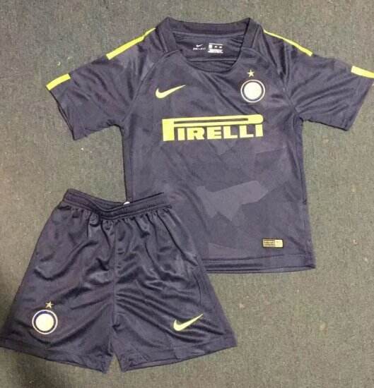 Kids Inter Milan Third 201718 Soccer ShirtJerseyShorts - Official