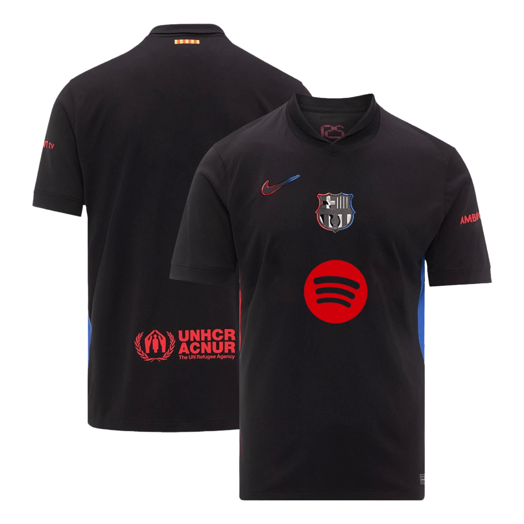 Barcelona Away Soccer Jersey 2024/25 - Spotify Logo Without TextAuthen