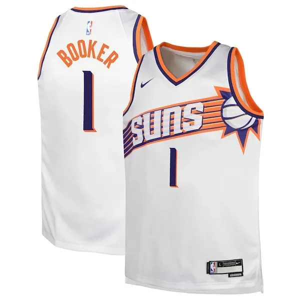 Devin Booker PHX Swingman Jersey - fashionable high-quality - White #1
