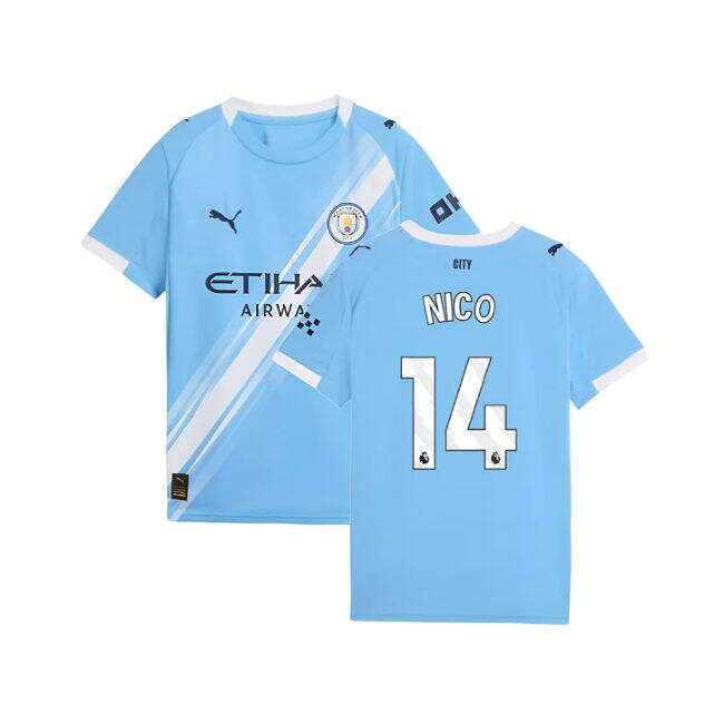 Budget-Friendly Man City Nico 14 2025-2026 Man City Home Shirt (Kid...
