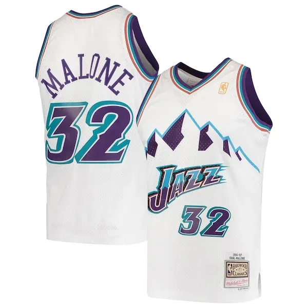 Karl Malone UTA Swingman Jersey - classic Basketball - White
