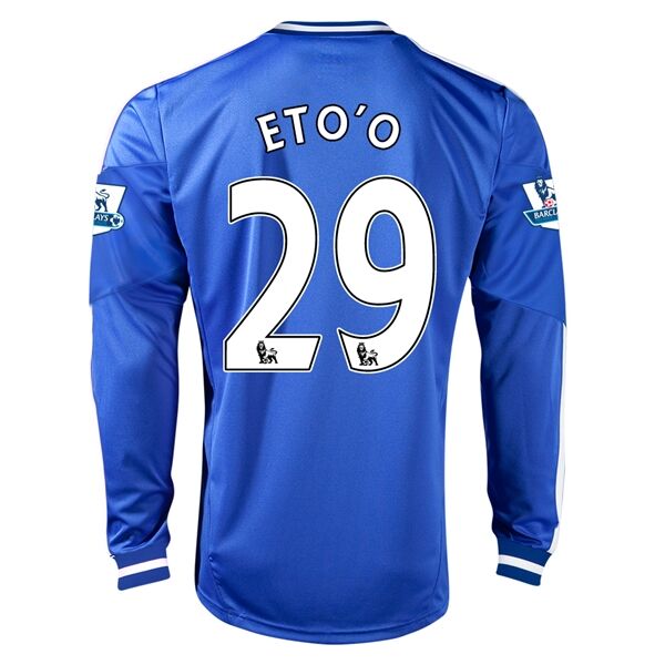 13-14 Chelsea 29 ETO'O Home Long Sleeve Jersey Shirt - Official