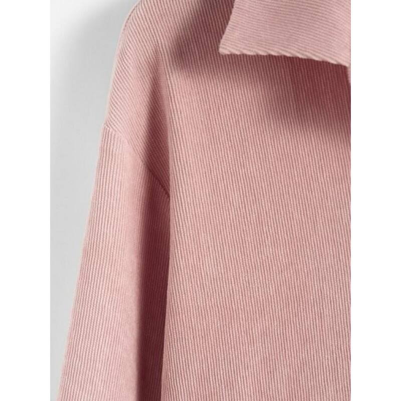 Button Up Solid Corduroy Shirt RG6347