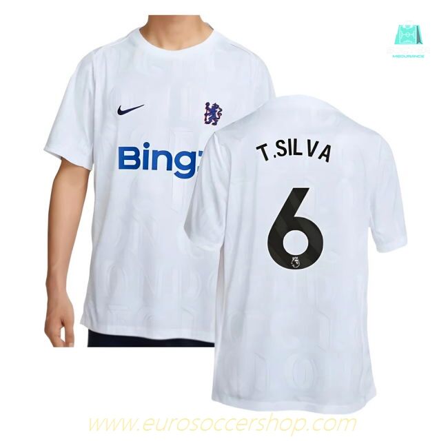 2025-2026 Chelsea Academy Pro Pre-Match Football Top (White) (T.Silva 6)