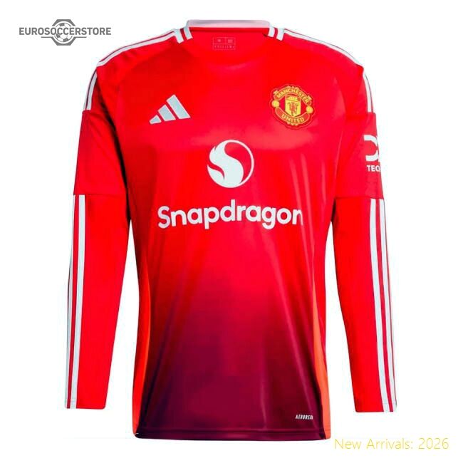 Authentic 2024-2025 Man Utd Long Sleeve Home Shirt - Premium Quality