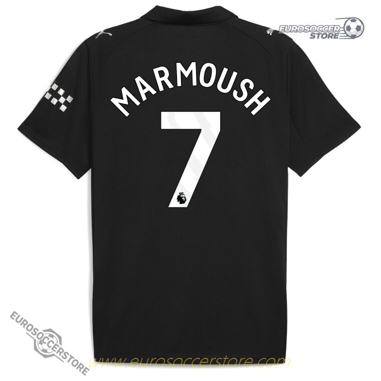Away MARMOUSH 7 Football Jersey of Manchester City for the 25-26 Season
