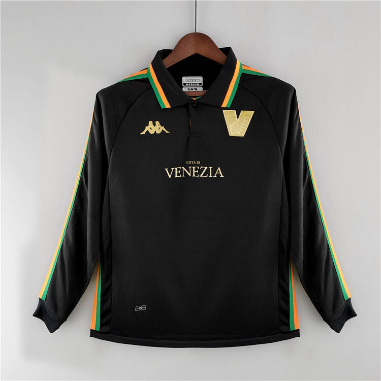 Venezia FC 2223 Home Black Long Sleeve Soccer Jersey Football Shirt -