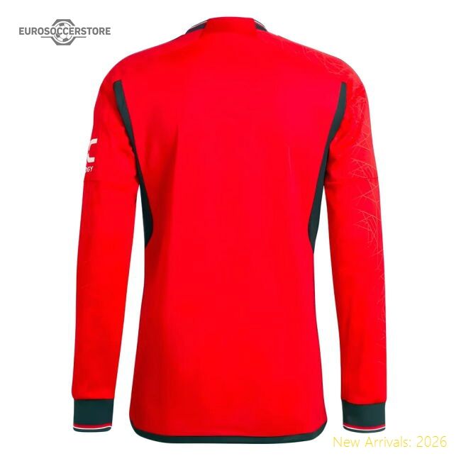Authentic 2023-2024 Man Utd Long Sleeve Home Shirt - Premium Quality