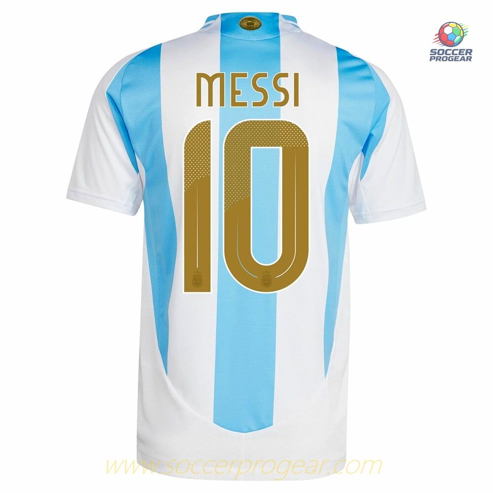 Argentina Home Soccer Shirt 2024-2025 Edition Season Messi Gold