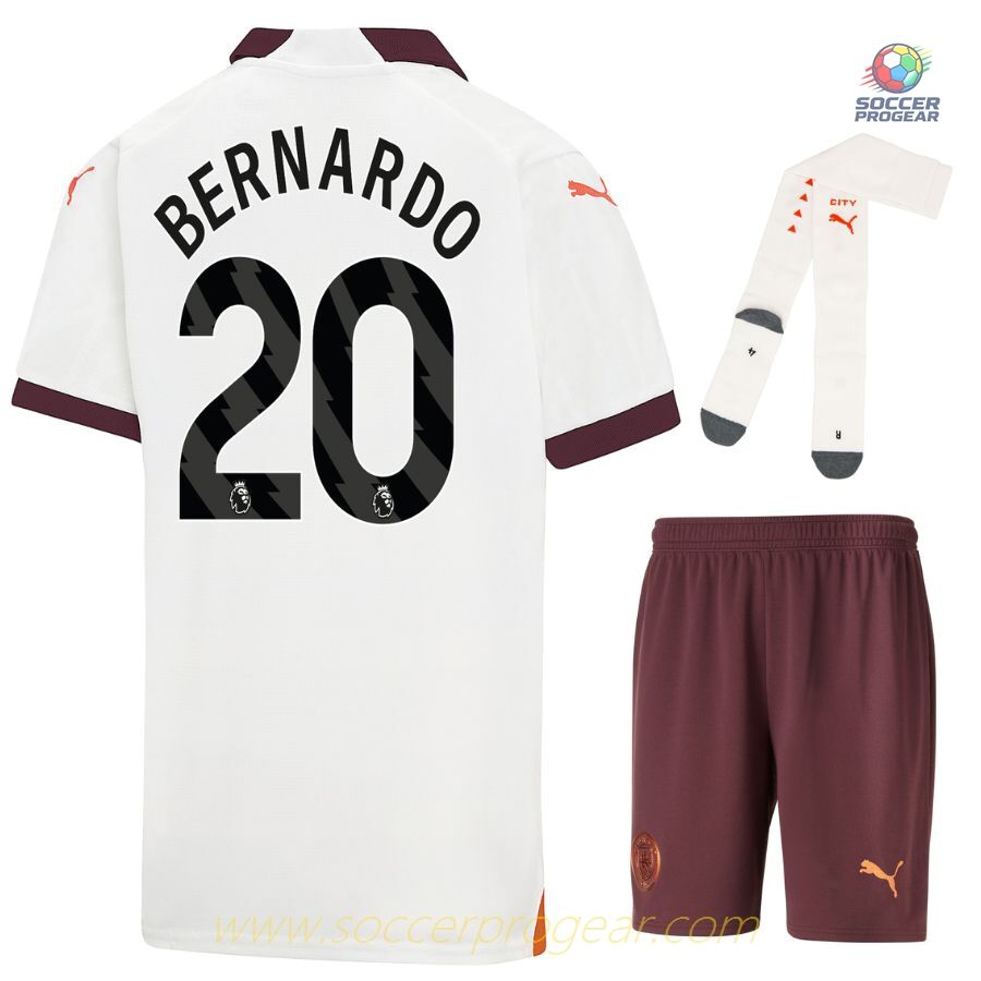 Manchester City Away Child Kit Shirt 2023 2024 Bernardo